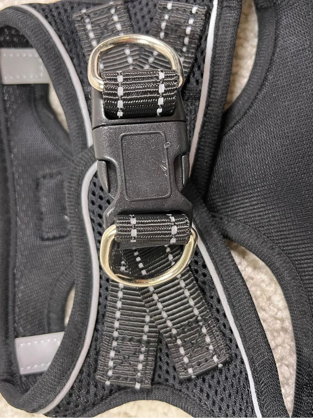 Boomiboo Black Mesh Dog Harness Size Small Chest 14” - 16” Reflective Strips